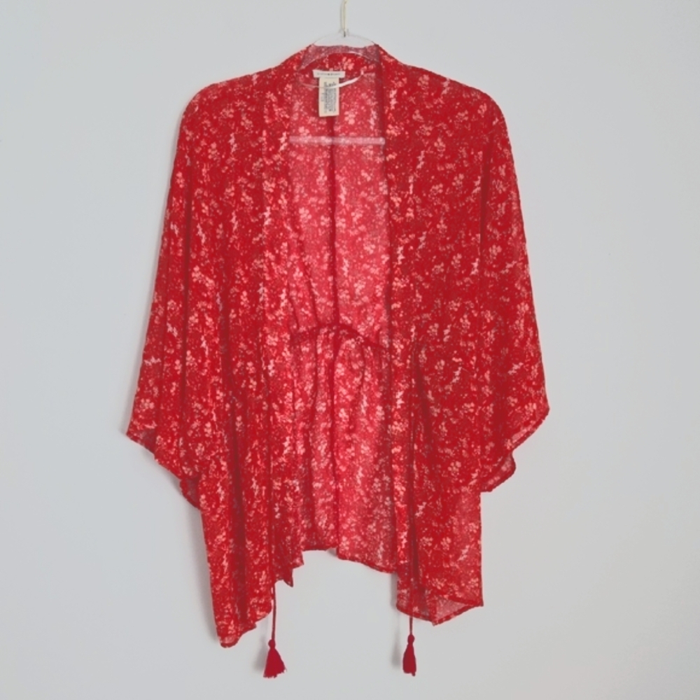 Lucky Brand Red Chiffon Top